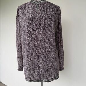 Women’s Long Sleeve Floral Blouse - Purple by Monday Fun size XL